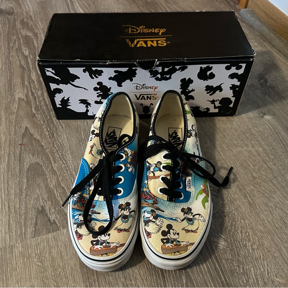 Vans Disney Exclusive Hawaiian Print Minnie Mickey Sneakers Tennis Shoes 7.5